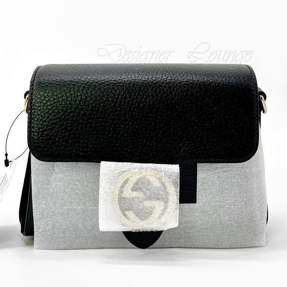 NEW GUCCI Interlocking GG Black Leather Small Crossbody Shoulder Chain Bag $2190 - Picture 15 of 15